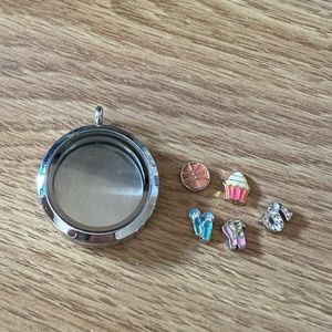 Silver Personalized Locket with Charms